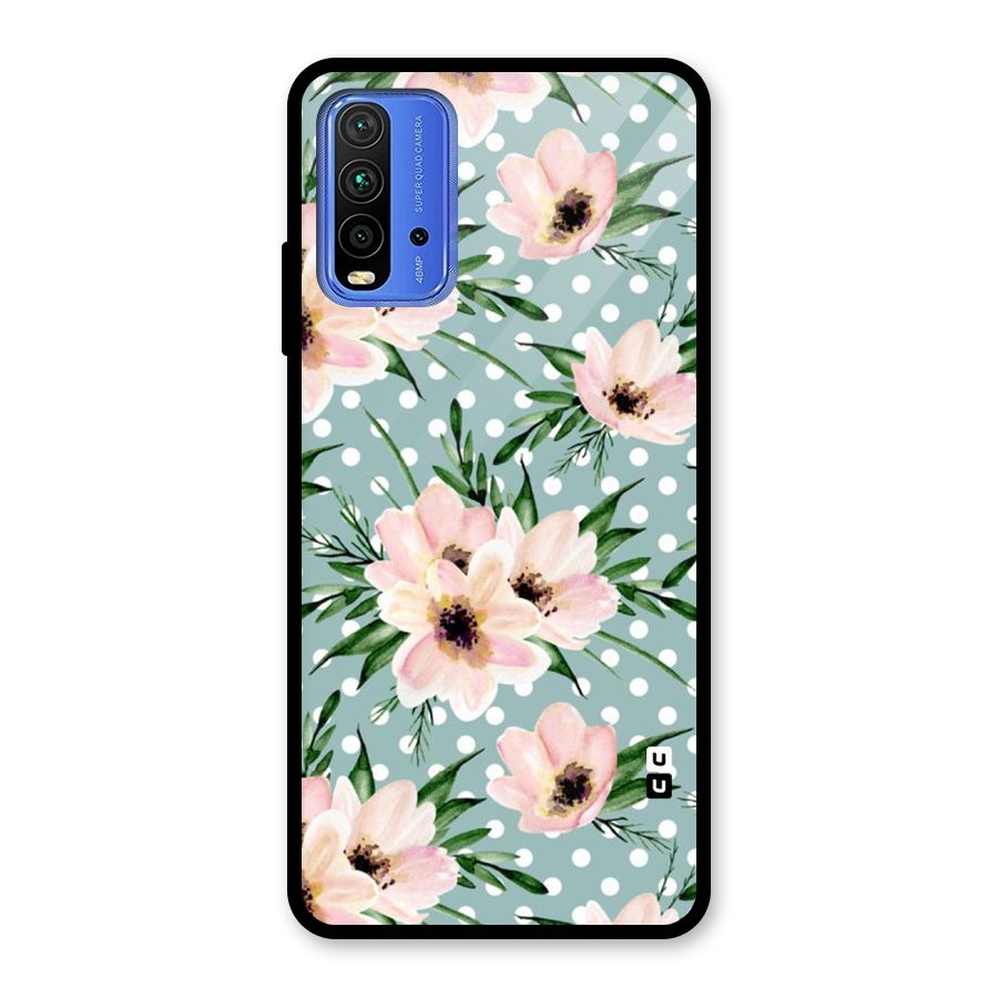 Polka Art Floral Glass Back Case for Redmi 9 Power