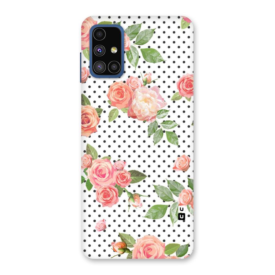 Polka Bloom White Back Case for Galaxy M51