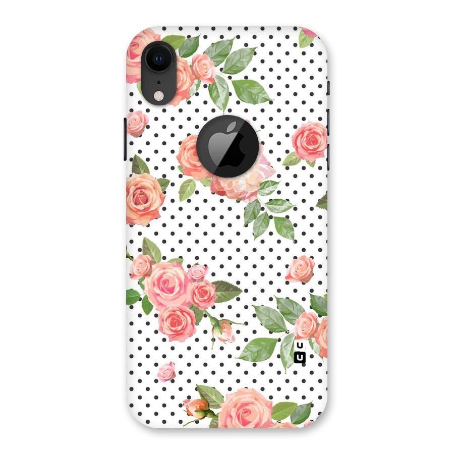 Polka Bloom White Back Case for iPhone XR Logo Cut
