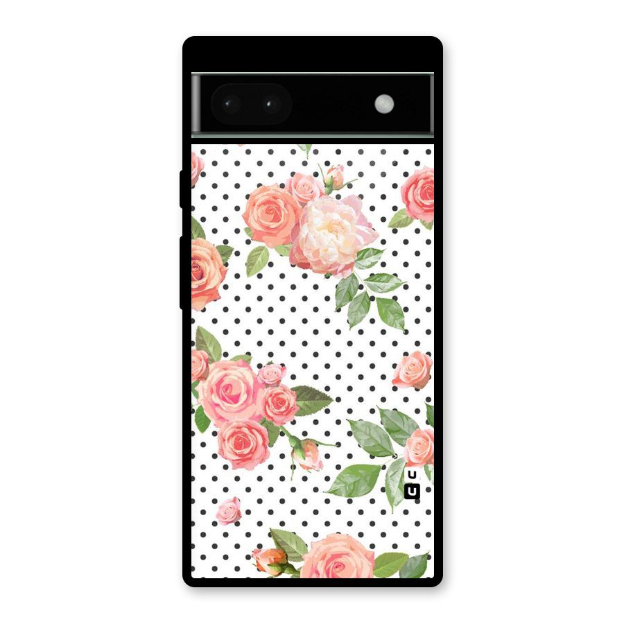 Polka Bloom White Glass Back Case for Google Pixel 6a