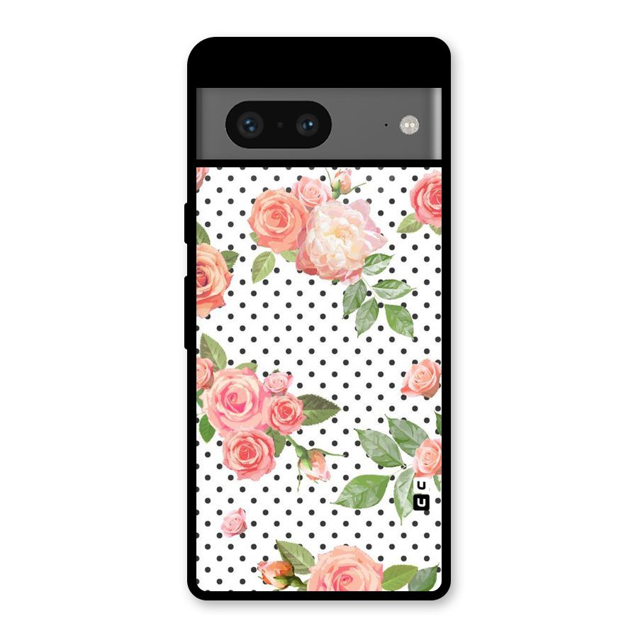 Polka Bloom White Glass Back Case for Google Pixel 7