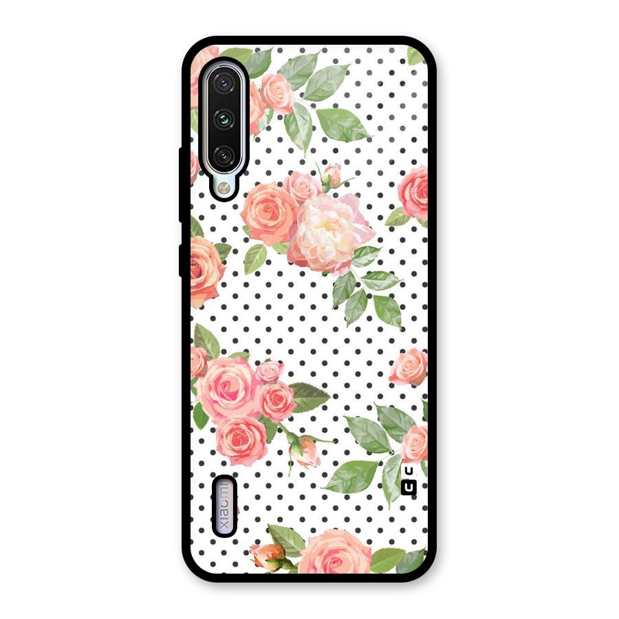 Polka Bloom White Glass Back Case for Mi A3