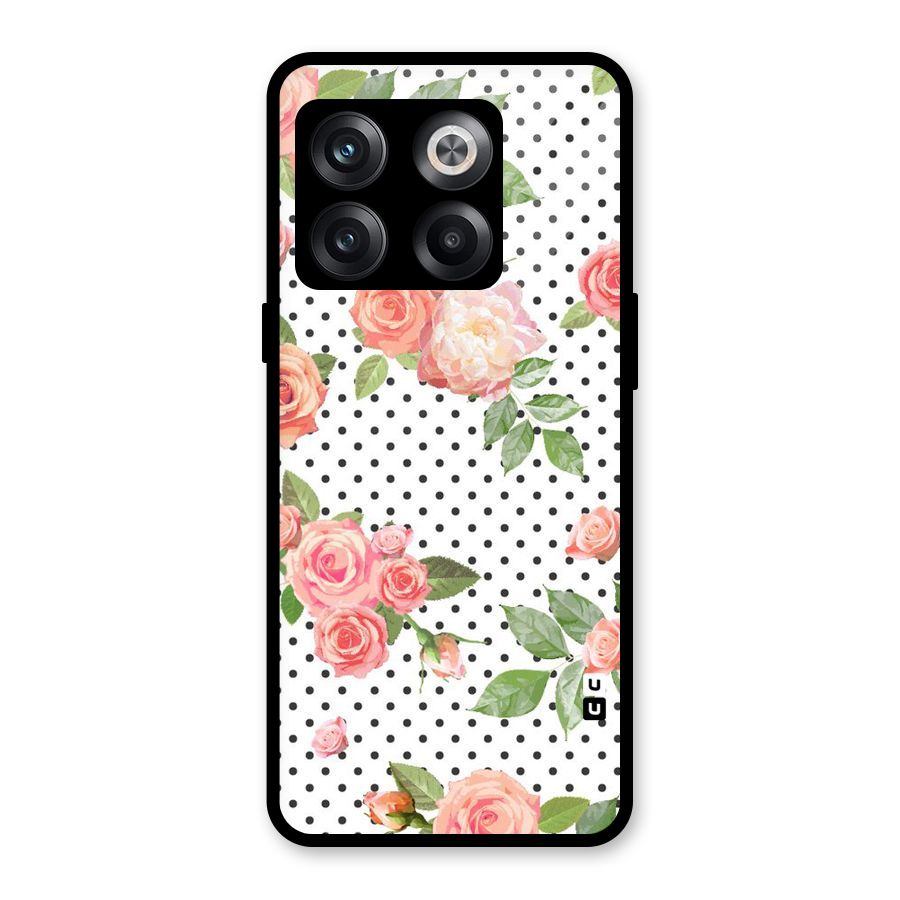 Polka Bloom White Glass Back Case for OnePlus 10T