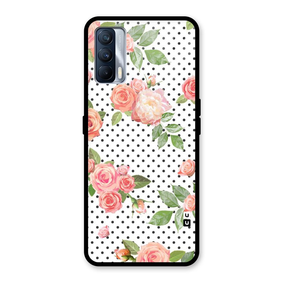 Polka Bloom White Glass Back Case for Realme X7