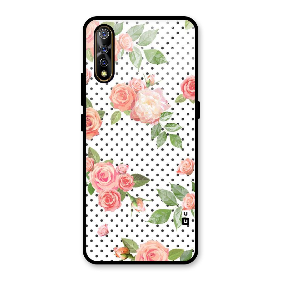 Polka Bloom White Glass Back Case for Vivo S1
