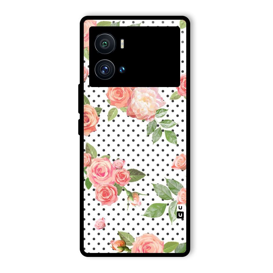 Polka Bloom White Glass Back Case for Vivo iQOO 9 Pro