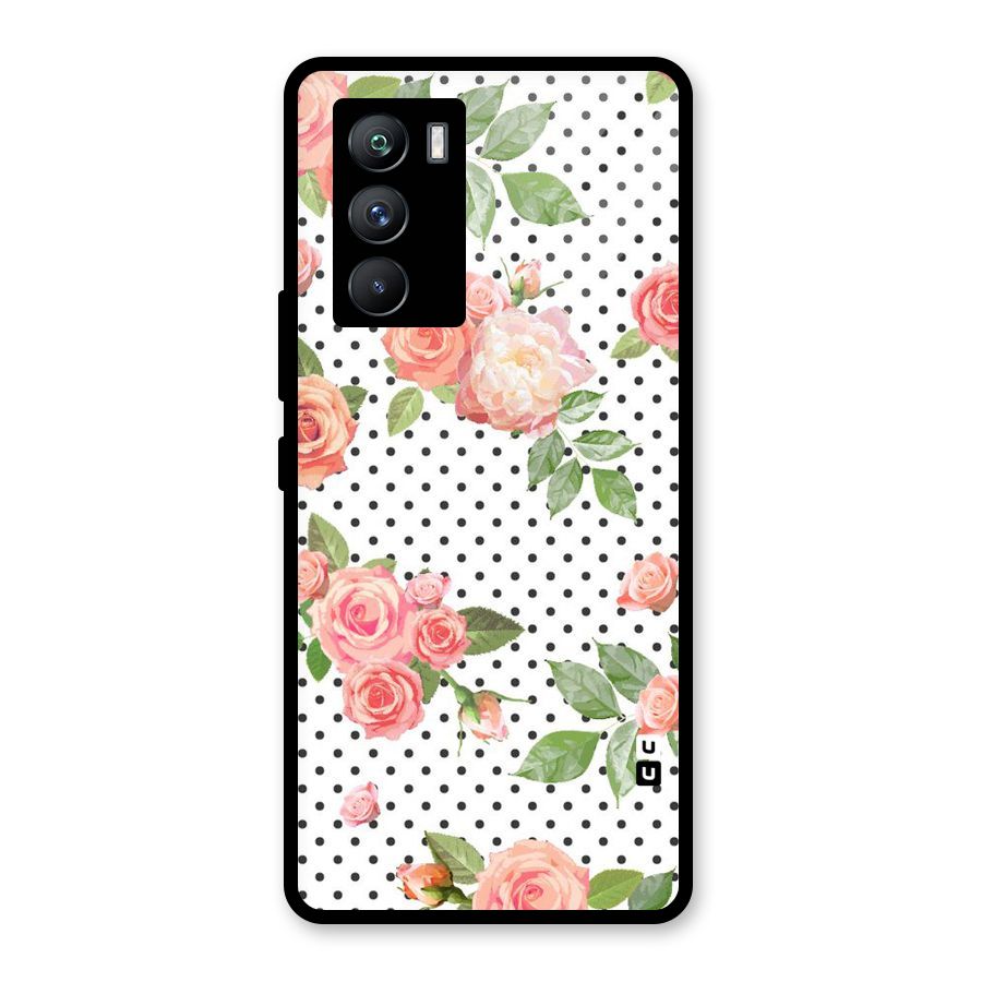 Polka Bloom White Glass Back Case for Vivo iQOO 9 SE