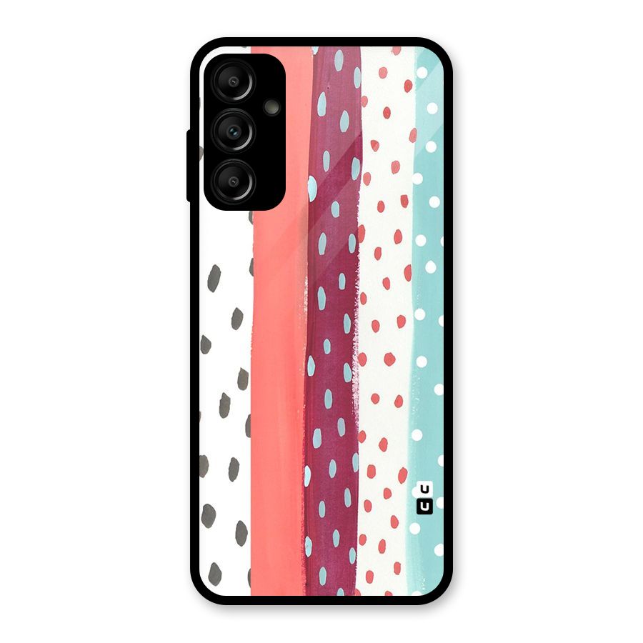 Polka Brush Art Glass Back Case for Galaxy A14 5G