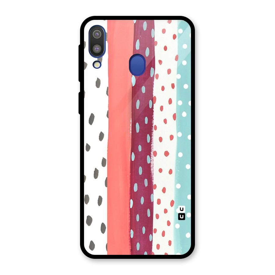 Polka Brush Art Glass Back Case for Galaxy M20