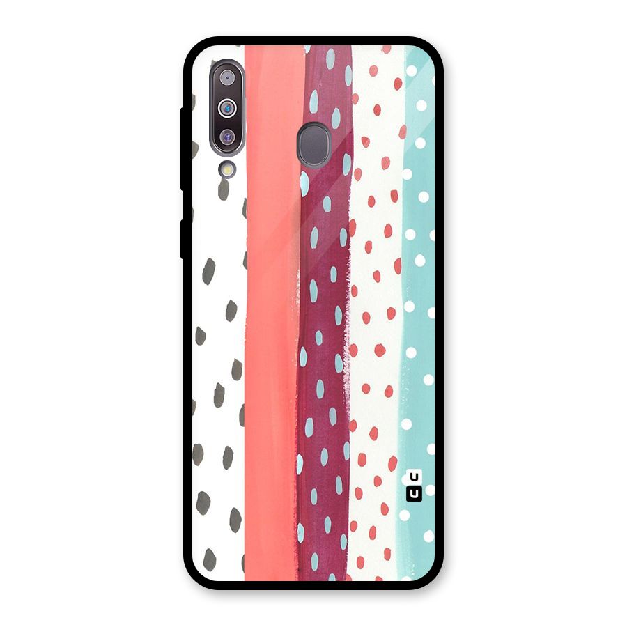 Polka Brush Art Glass Back Case for Galaxy M30