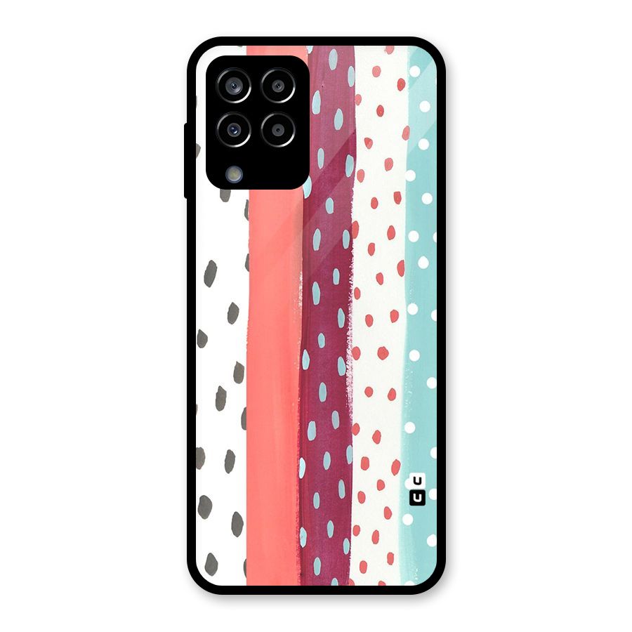 Polka Brush Art Glass Back Case for Galaxy M33