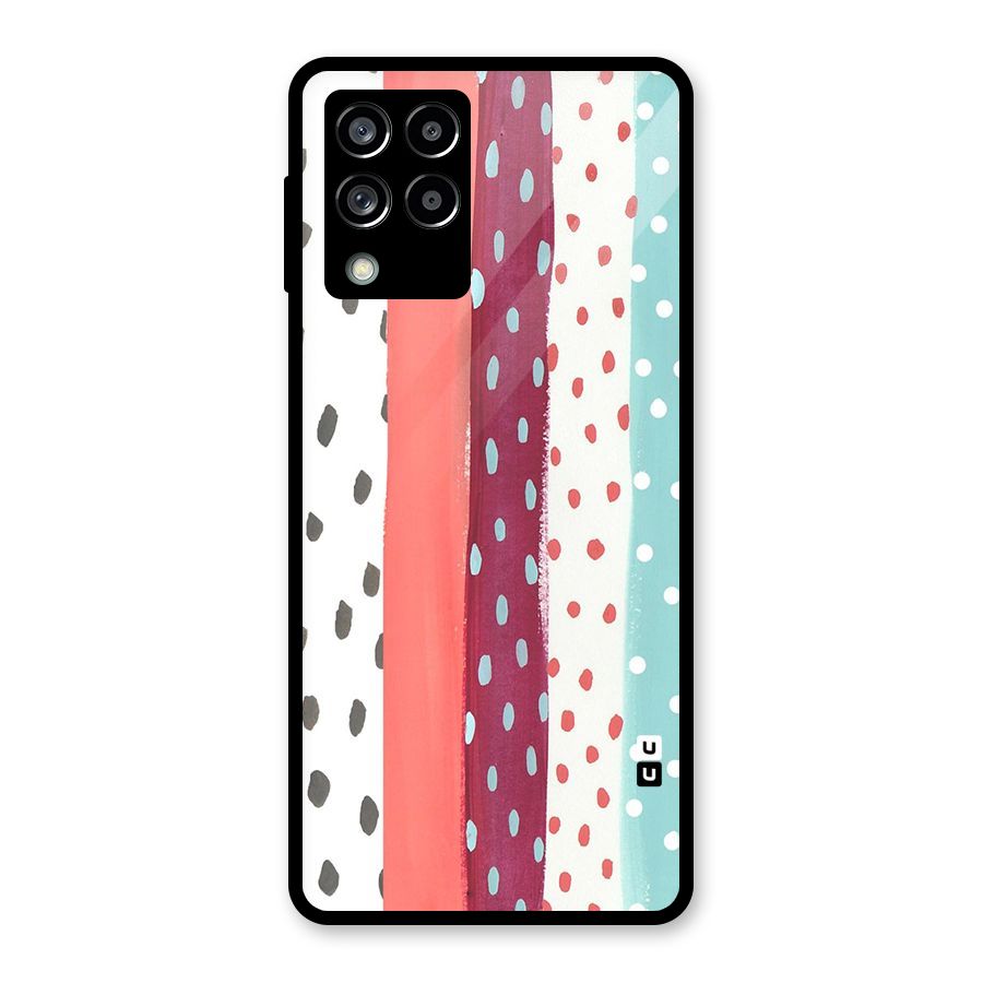 Polka Brush Art Glass Back Case for Galaxy M53 5G