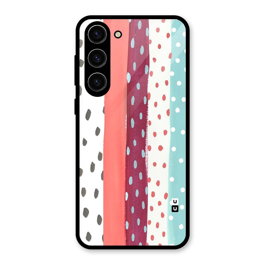 Polka Brush Art Glass Back Case for Galaxy S23 Plus