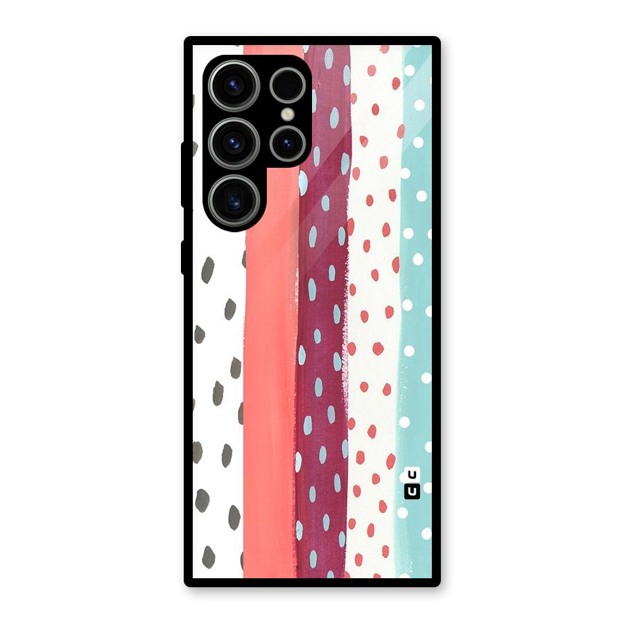 Polka Brush Art Glass Back Case for Galaxy S23 Ultra