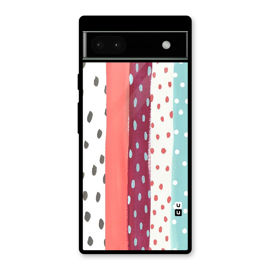 Polka Brush Art Glass Back Case for Google Pixel 6a