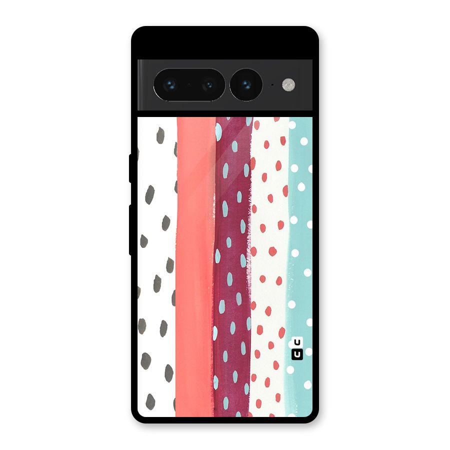 Polka Brush Art Glass Back Case for Google Pixel 7 Pro