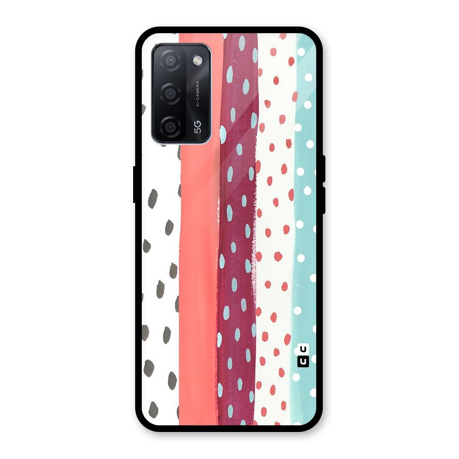 Polka Brush Art Glass Back Case for Oppo A53s 5G