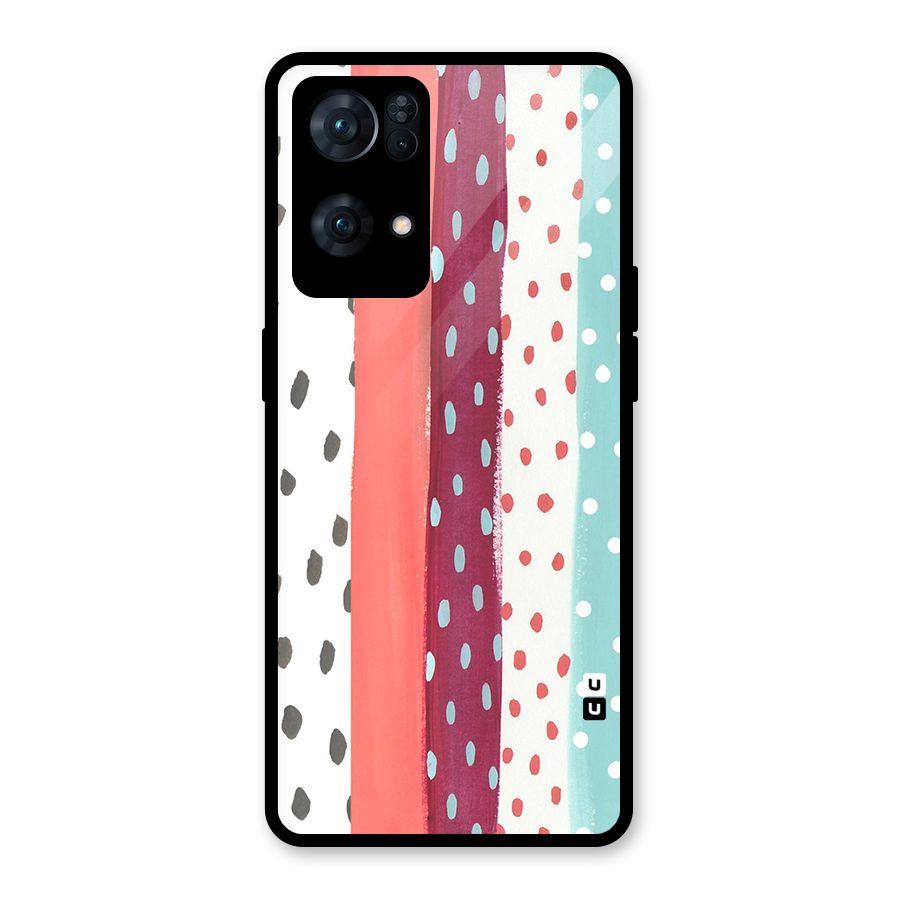 Polka Brush Art Glass Back Case for Oppo Reno7 Pro 5G