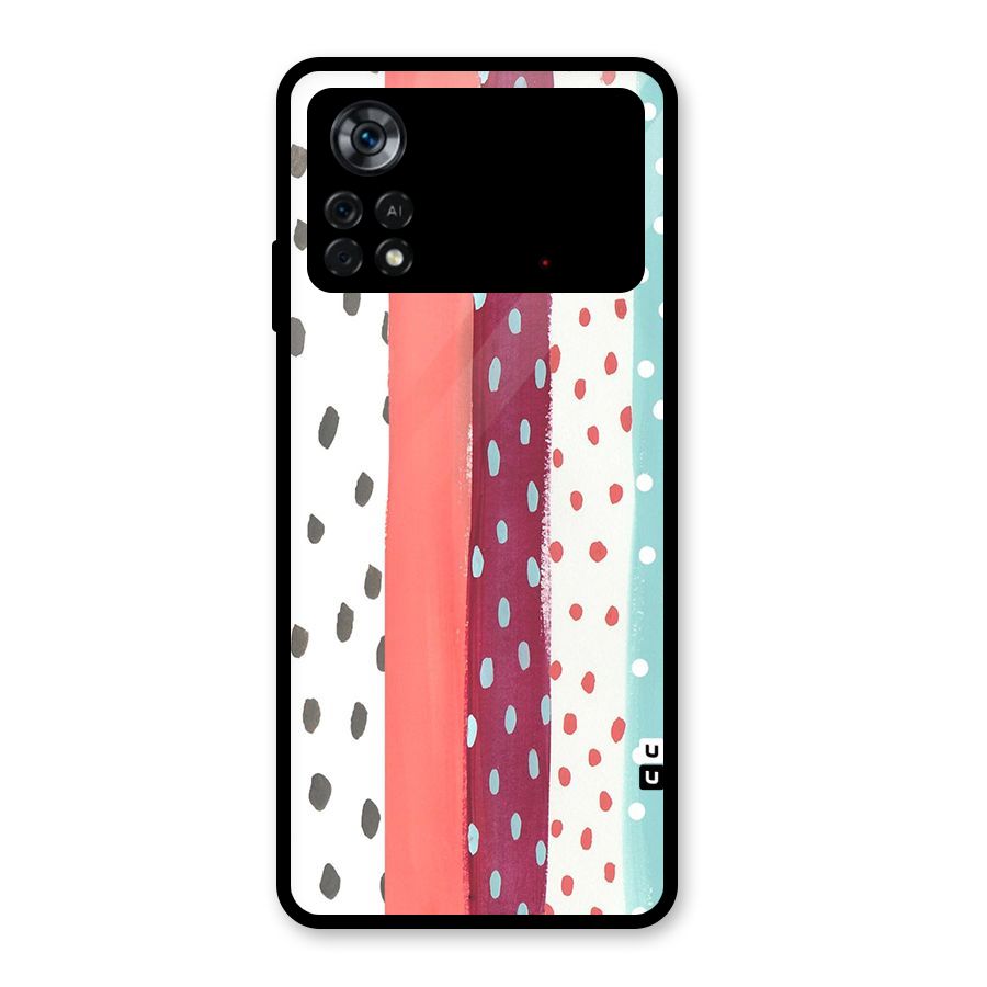 Polka Brush Art Glass Back Case for Poco X4 Pro 5G