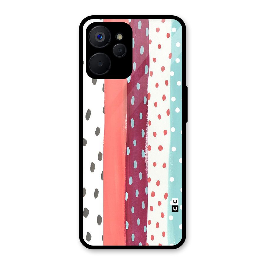 Polka Brush Art Glass Back Case for Realme 9i 5G