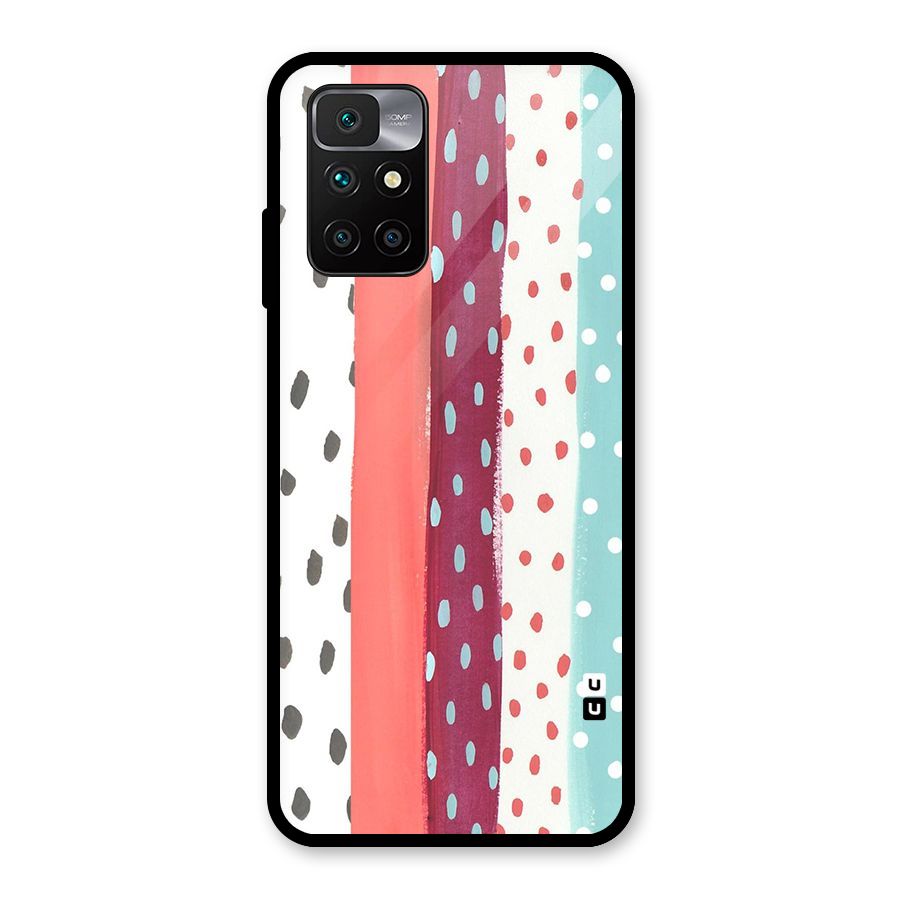 Polka Brush Art Glass Back Case for Redmi 10 Prime
