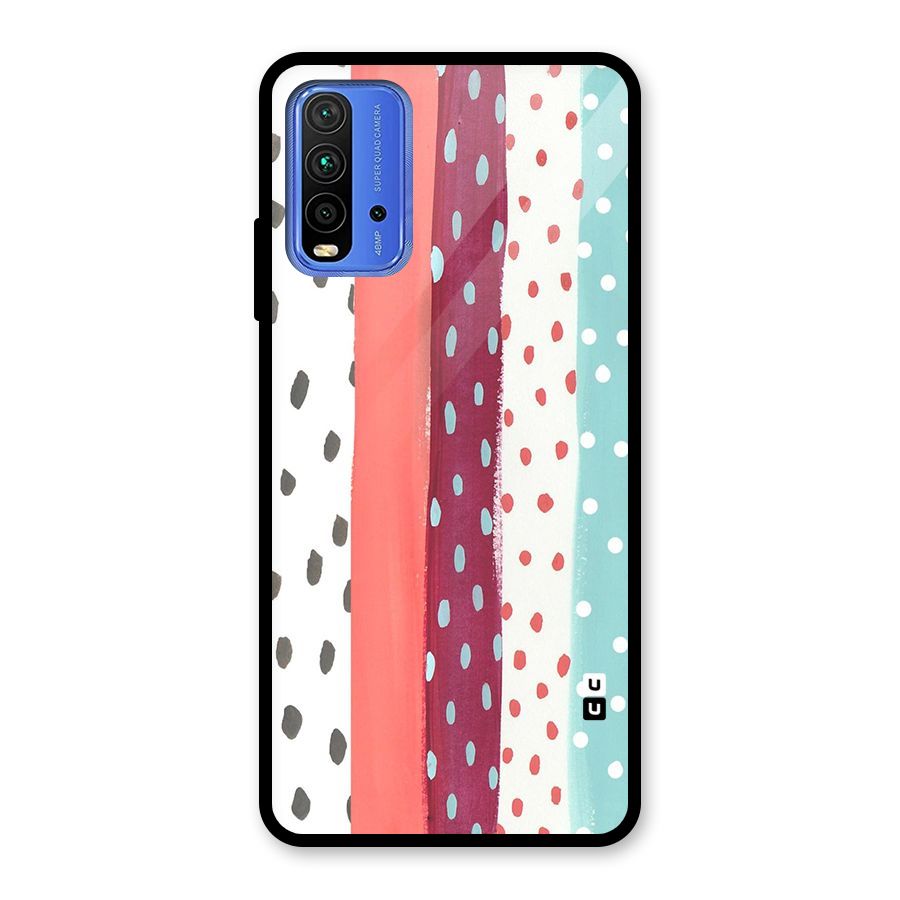 Polka Brush Art Glass Back Case for Redmi 9 Power