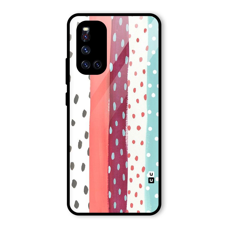 Polka Brush Art Glass Back Case for Vivo V19