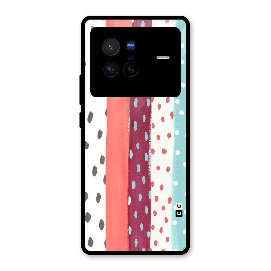 Polka Brush Art Glass Back Case for Vivo X80