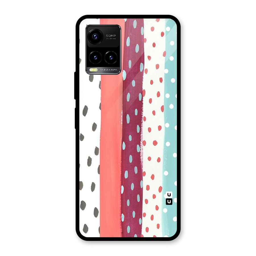 Polka Brush Art Glass Back Case for Vivo Y21T