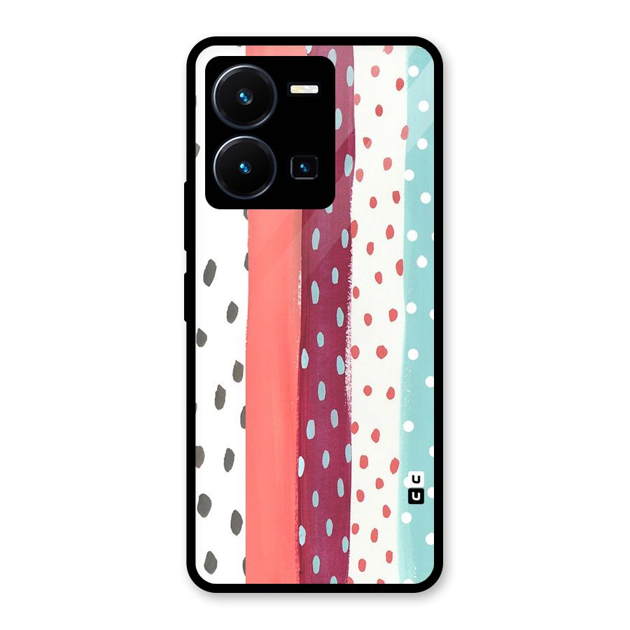 Polka Brush Art Glass Back Case for Vivo Y35
