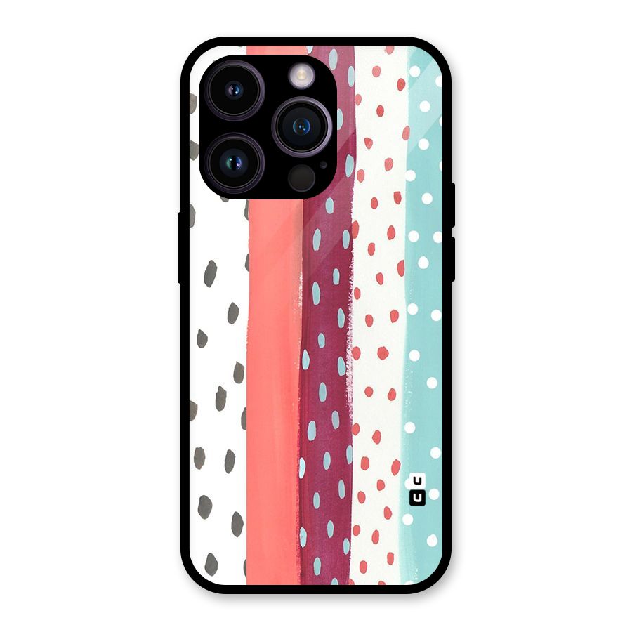 Polka Brush Art Glass Back Case for iPhone 14 Pro