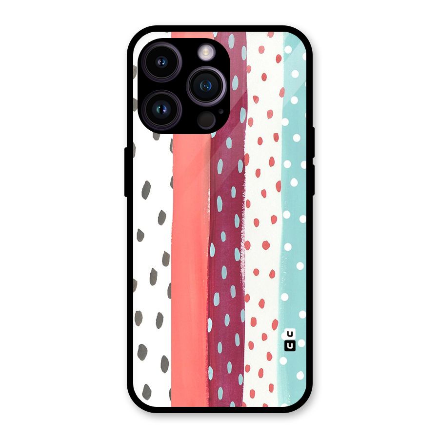 Polka Brush Art Glass Back Case for iPhone 14 Pro Max