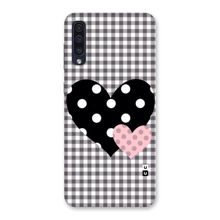 Polka Check Hearts Back Case for Galaxy A50s