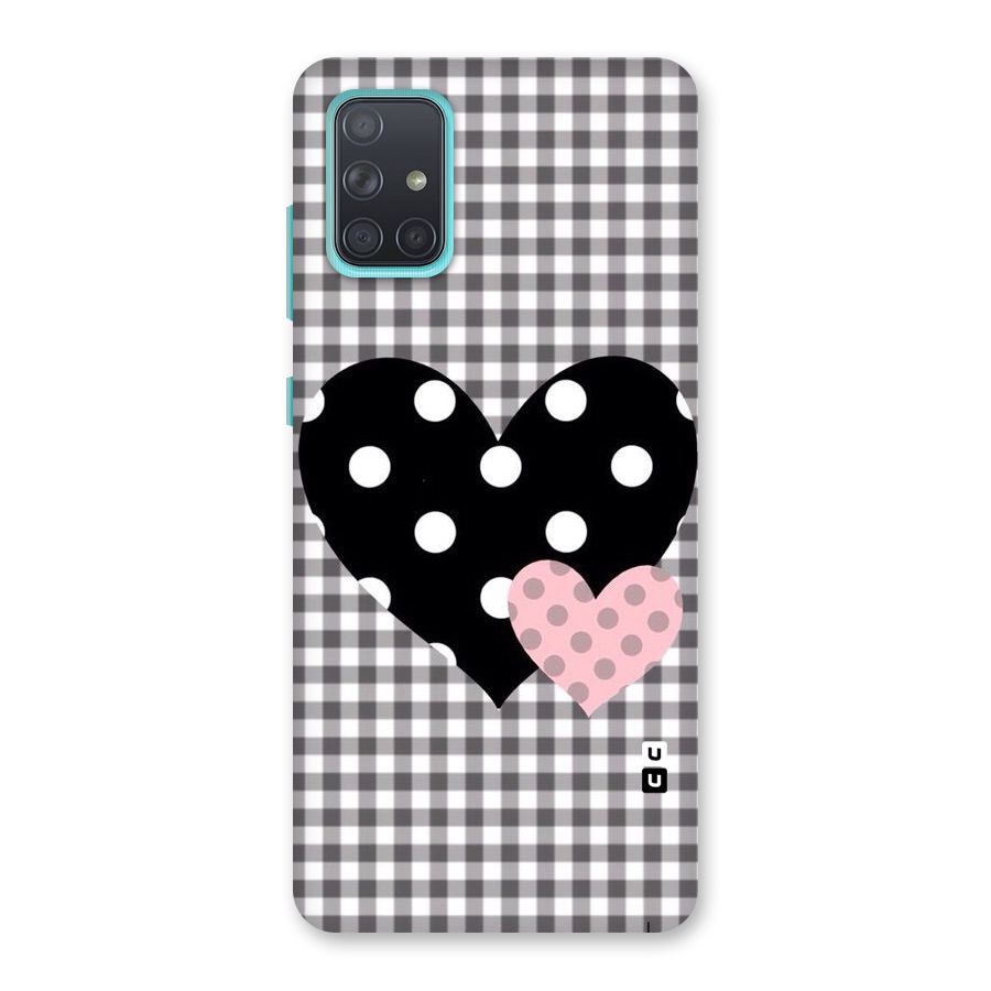 Polka Check Hearts Back Case for Galaxy A71