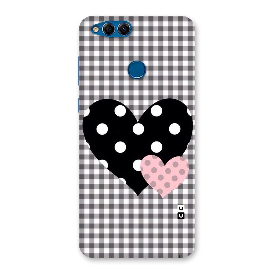 Polka Check Hearts Back Case for Honor 7X