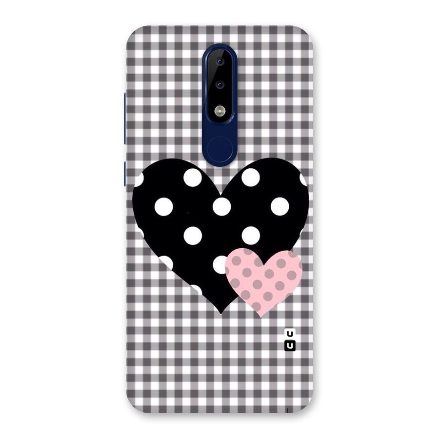 Polka Check Hearts Back Case for Nokia 5.1 Plus