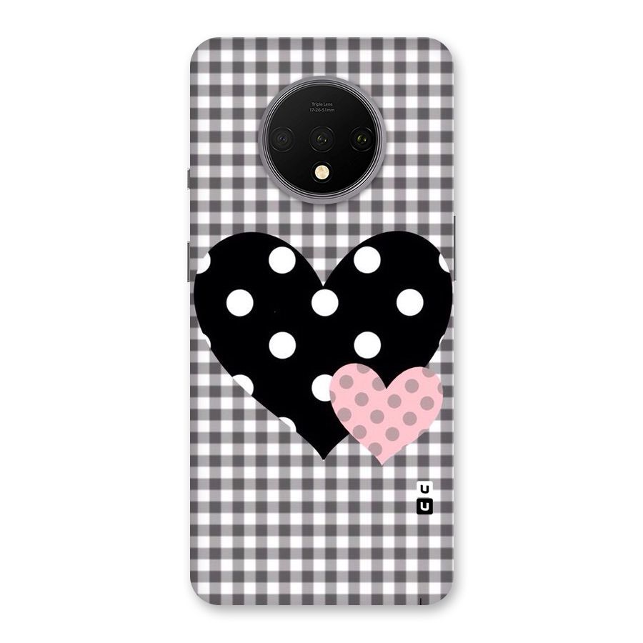 Polka Check Hearts Back Case for OnePlus 7T