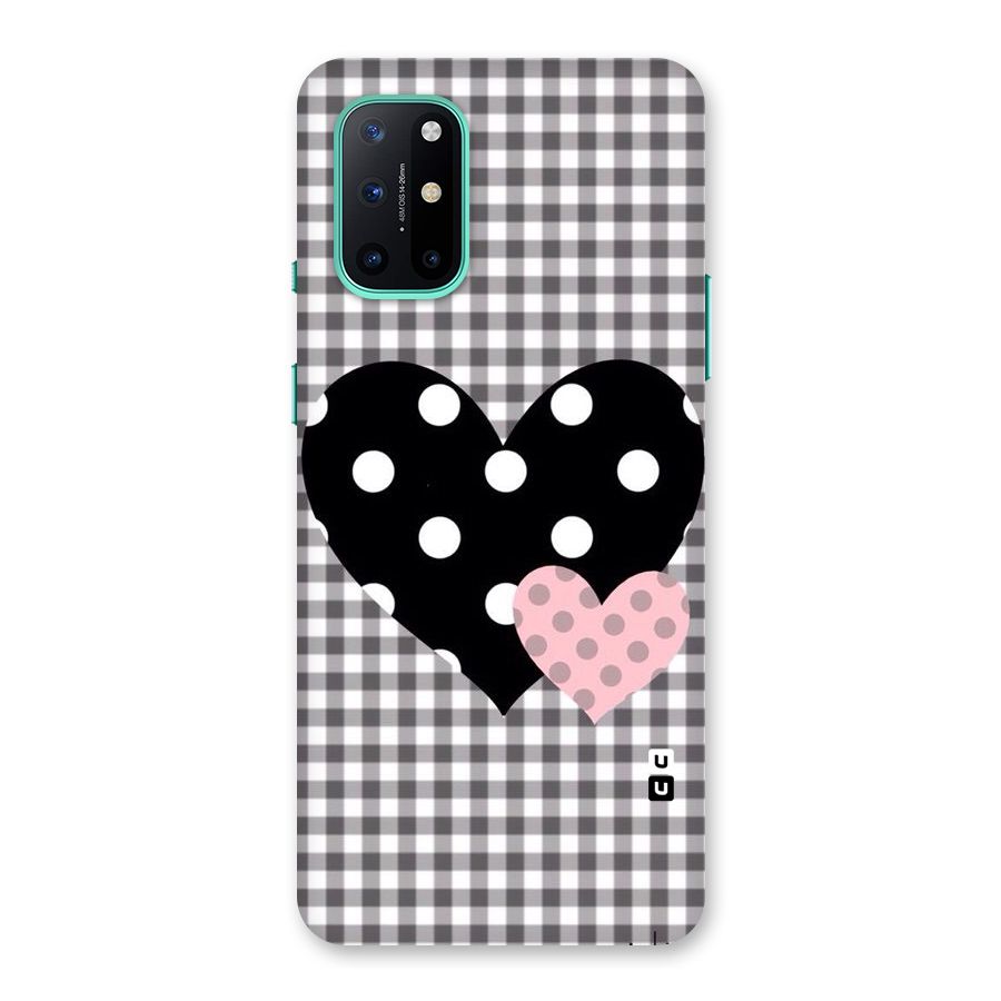 Polka Check Hearts Back Case for OnePlus 8T