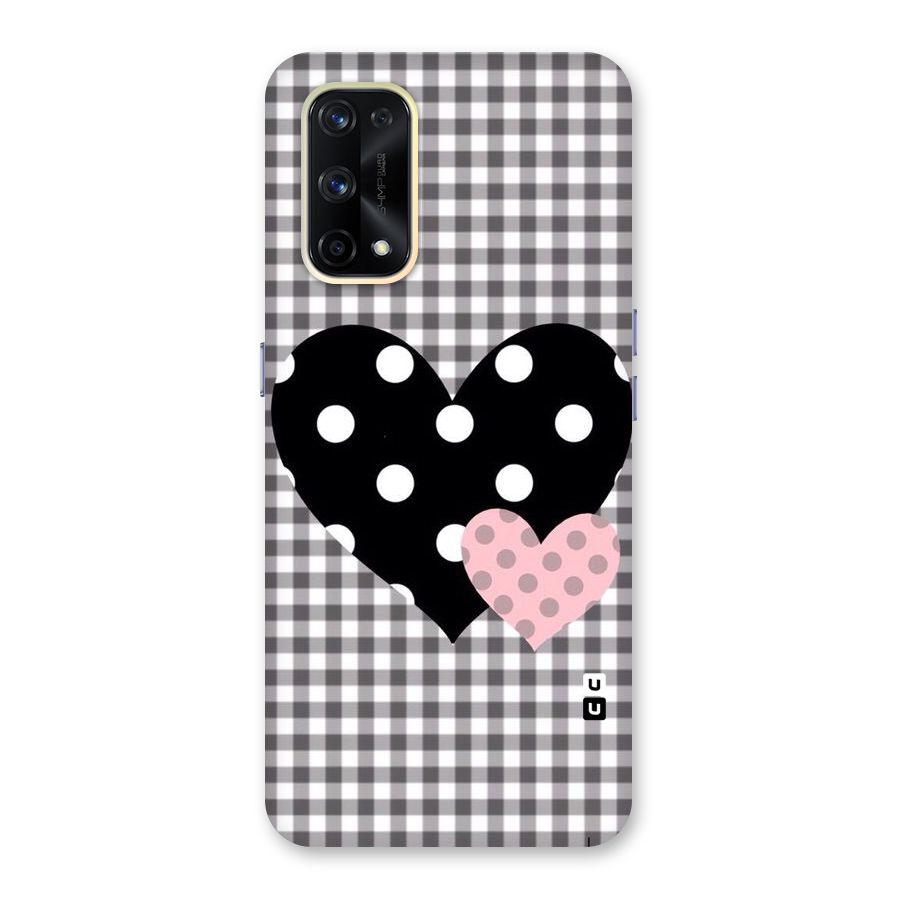 Polka Check Hearts Glass Back Case for Realme X7 Pro
