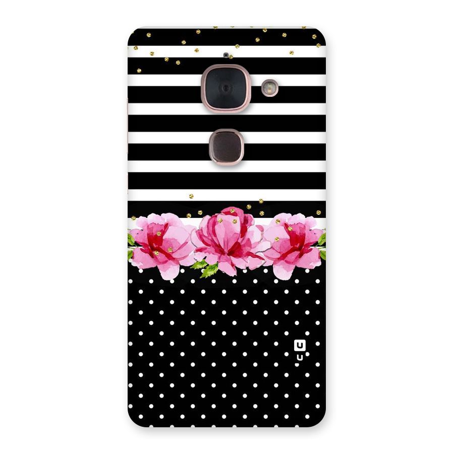 Polka Floral Stripes Back Case for Le Max 2