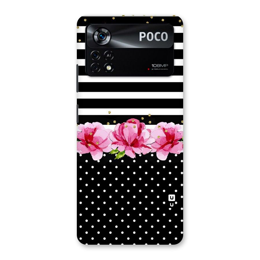 Polka Floral Stripes Back Case for Poco X4 Pro 5G