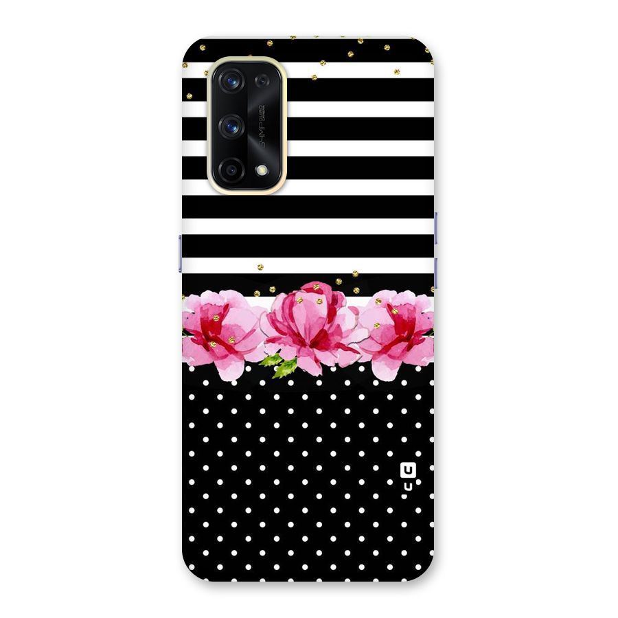 Polka Floral Stripes Glass Back Case for Realme X7 Pro