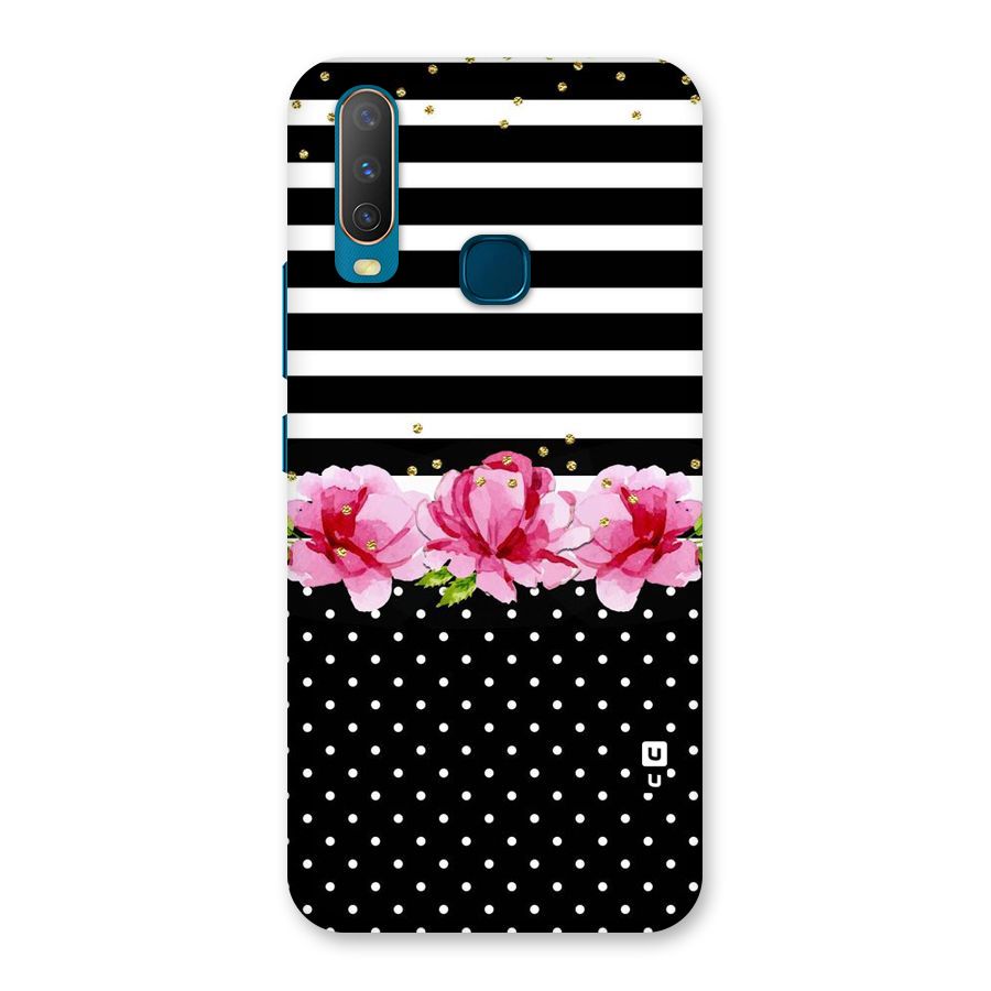 Polka Floral Stripes Back Case for Vivo Y12