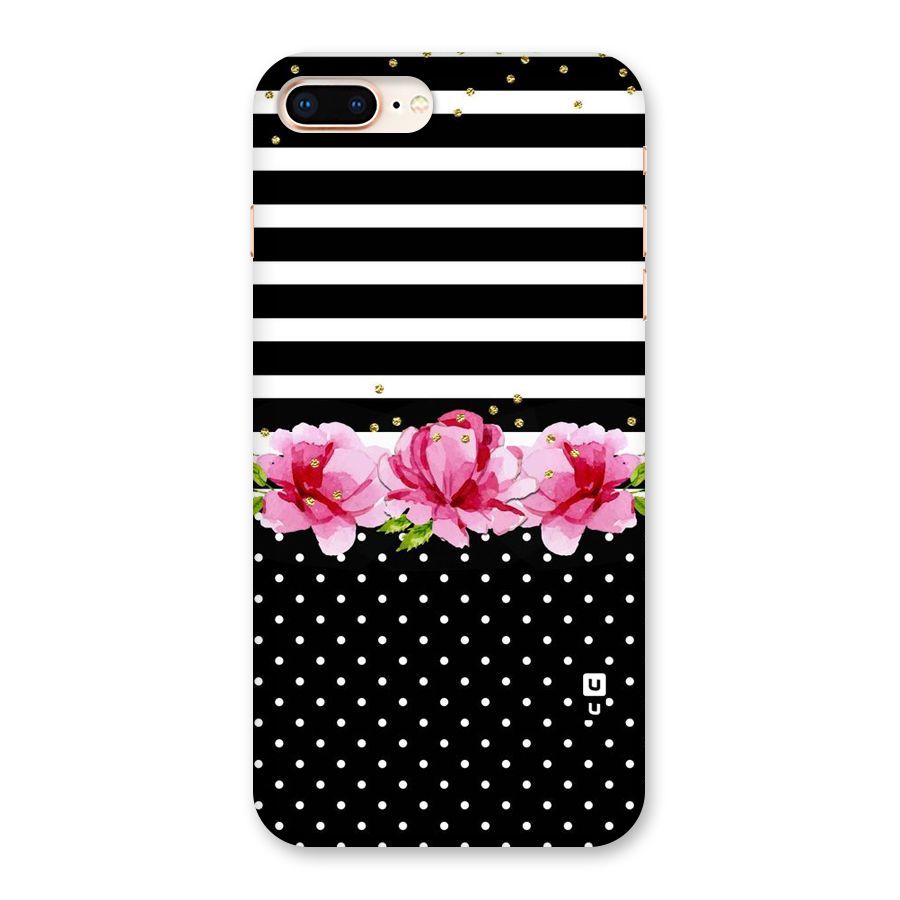 Polka Floral Stripes Back Case for iPhone 8 Plus