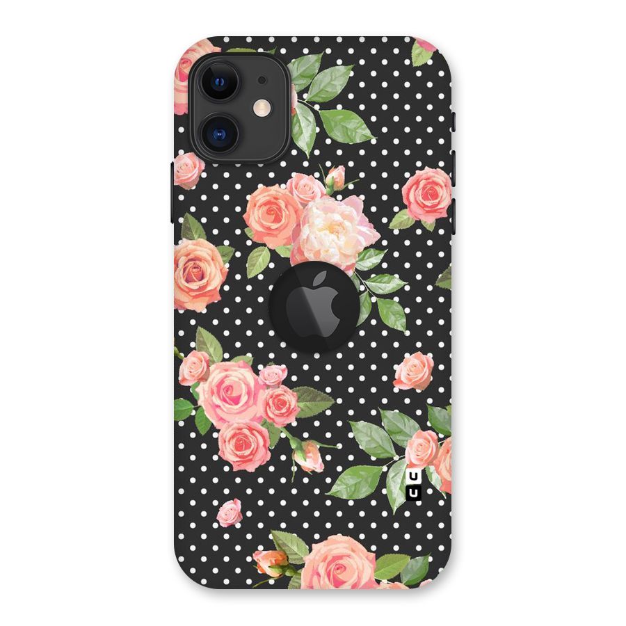 Polka Peach Back Case for iPhone 11 Logo Cut