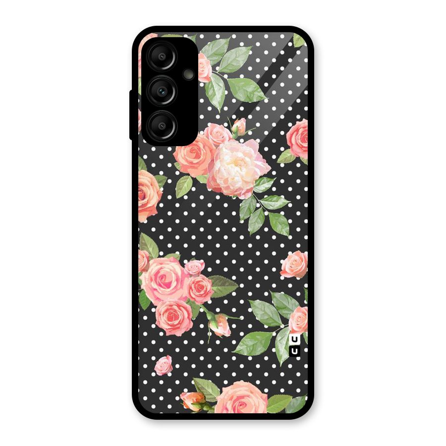 Polka Peach Glass Back Case for Galaxy A14 5G