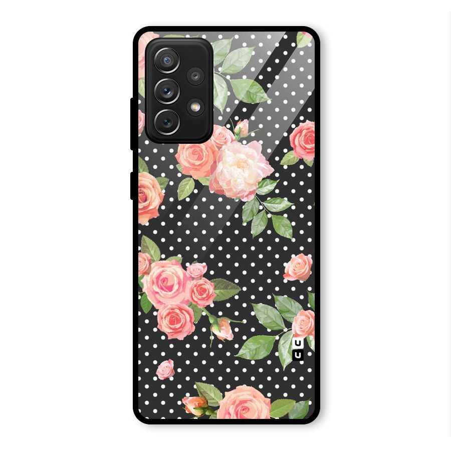 Polka Peach Glass Back Case for Galaxy A72