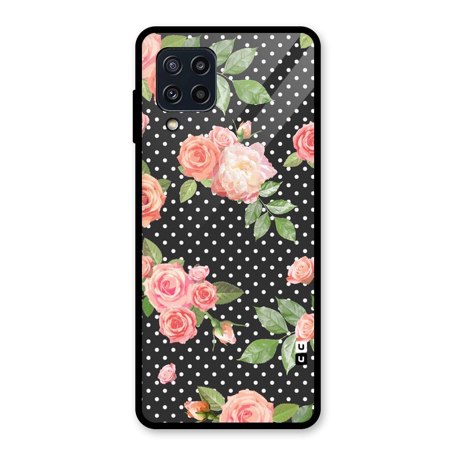 Polka Peach Glass Back Case for Galaxy M32