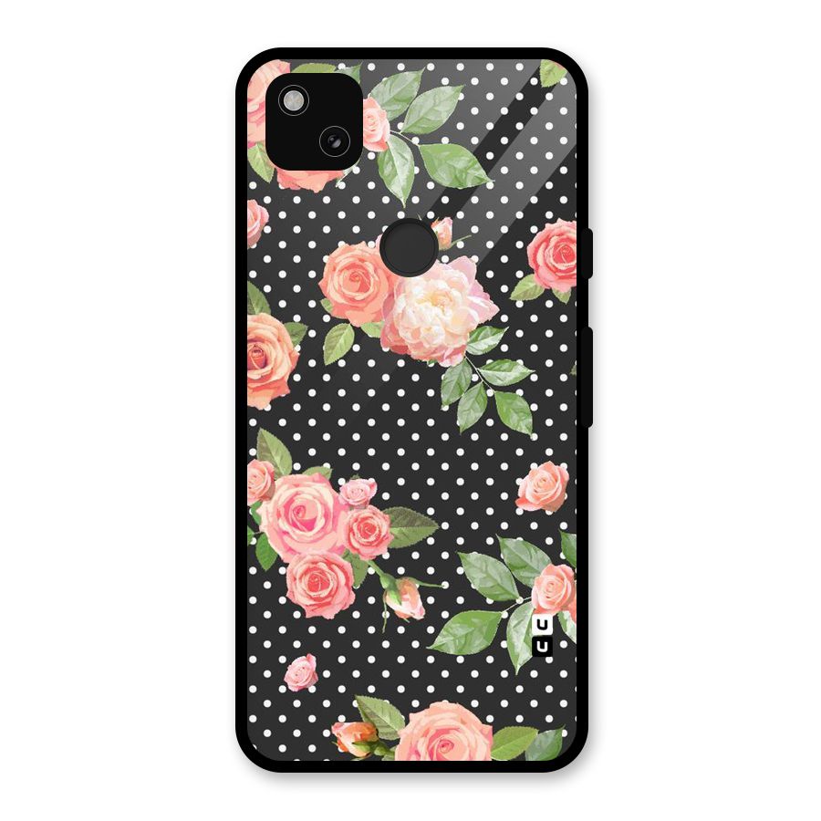 Polka Peach Glass Back Case for Google Pixel 4a