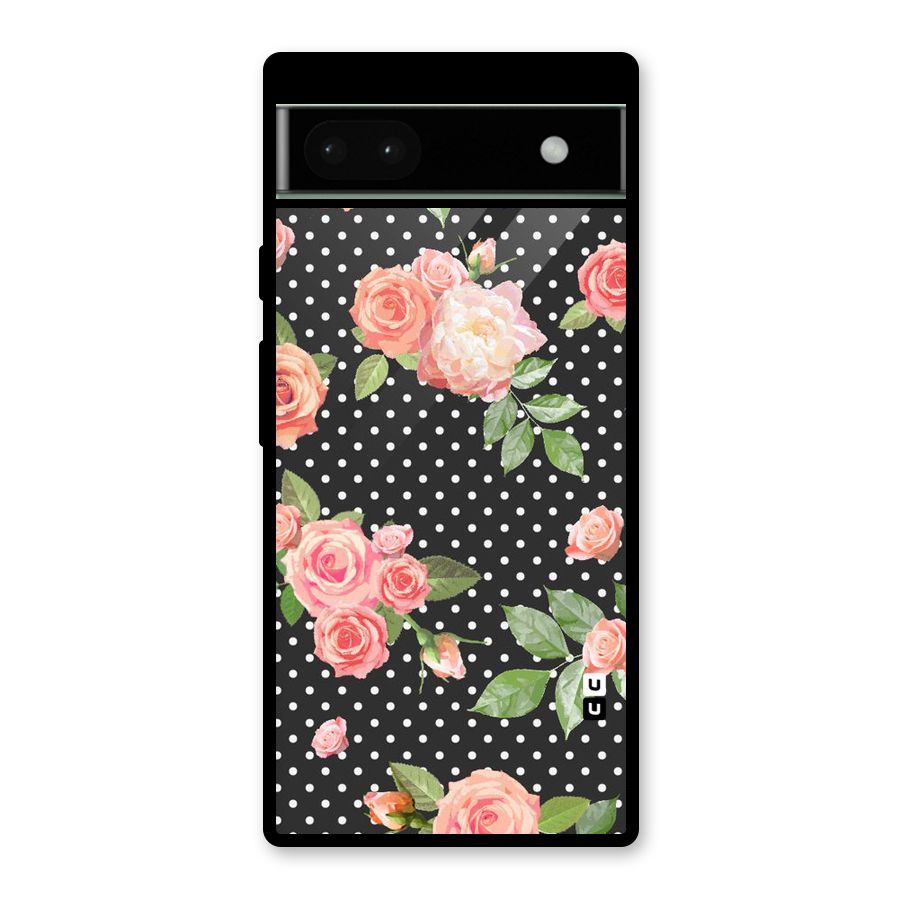Polka Peach Glass Back Case for Google Pixel 6a